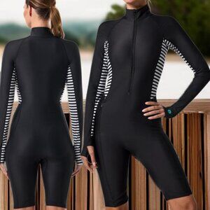 NWOT COOLIBAR (XL) ALANA Knee Length Swimsuit Black/Colorblock